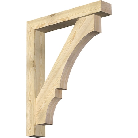 Ekena Millwork Balboa Block Rough Sawn Bracket w/ Offset Brace, Douglas Fir, 6"W x 36"D x 44"H BKT0604X36X44BOA05RDF